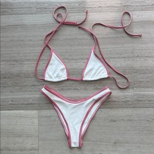 Frankie’s Bikinis x BELLA Hadid Paradise Terry Ribbed Bikini Set Size M